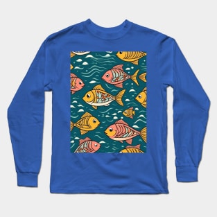 cute fish patterns gift ideas Long Sleeve T-Shirt